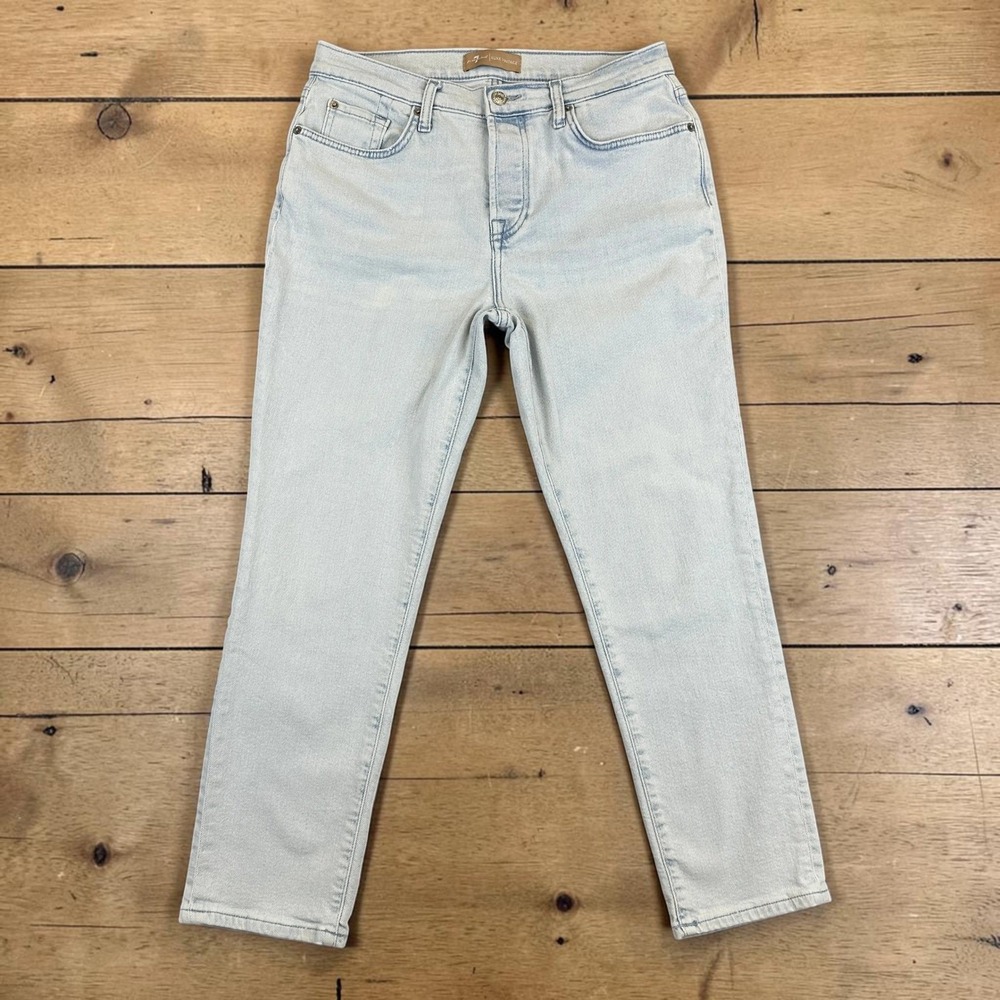 7 For All Mankind Jeans Women 30 Light Blue Josefina Luxe Vintage Slim Boyfriend
